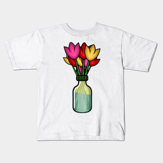 Green Flower Bottle Kids T-Shirt by MOULE